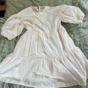 a new day tiered ruffle babydoll dress in white size XS one size fits most